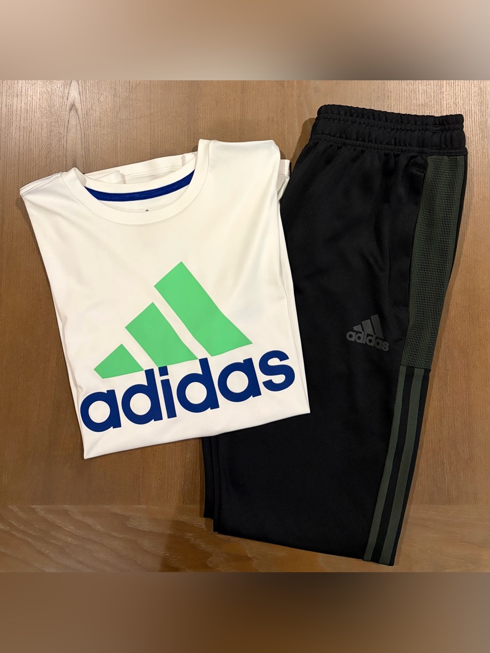 adidas 2-Pc Athletic Bundle - T-shirt + Primegreen Track Pants - Youth Large